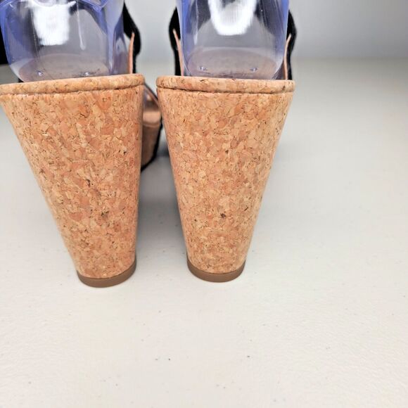 Lucky Brand Maxyne Platform Wedge Sandals Size 9.5 Slingback Cork Heel 12600 - Picture 6 of 10
